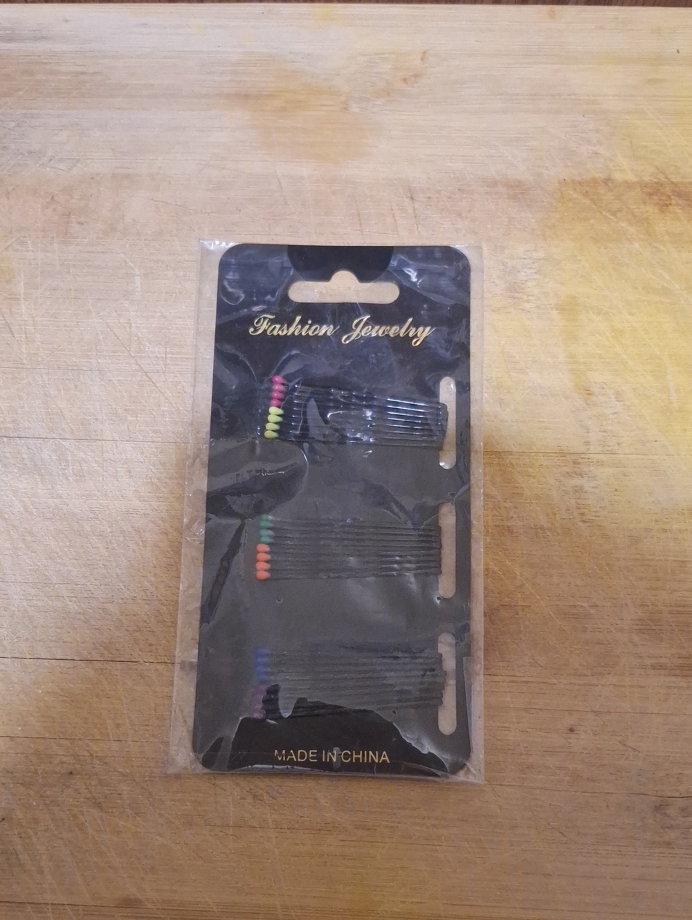 Fashion Jewelry Black Bobby Pins with Pink Green Orange Blue Bead Tips